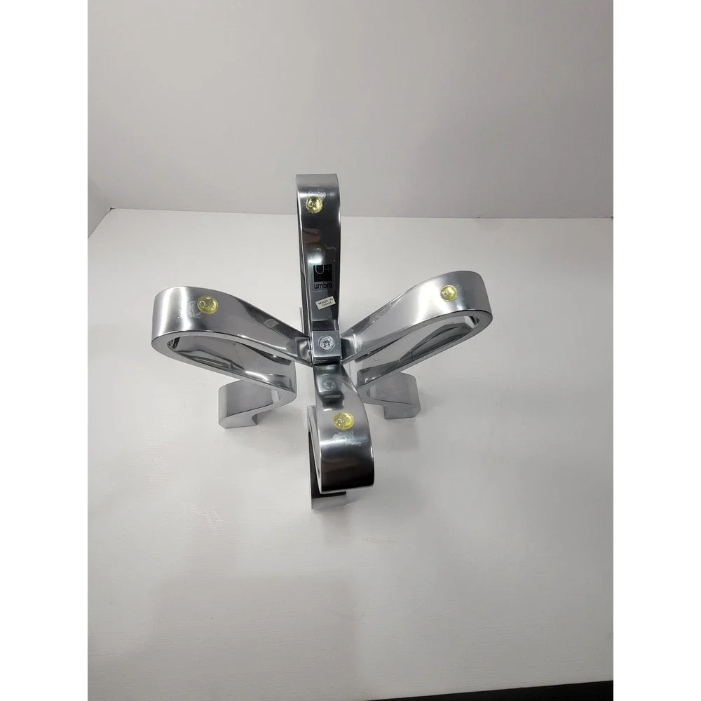 Umbra U+ Chrome Candelabra Modernist 4 Arm Candle Holder Silver Centerpiece